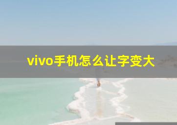 vivo手机怎么让字变大