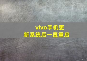 vivo手机更新系统后一直重启