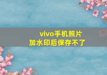 vivo手机照片加水印后保存不了