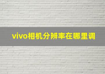 vivo相机分辨率在哪里调