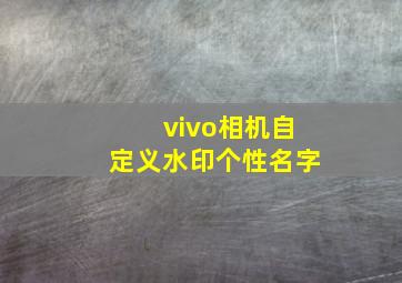 vivo相机自定义水印个性名字