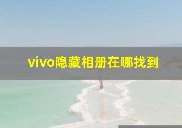 vivo隐藏相册在哪找到