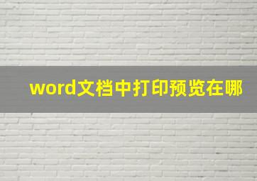 word文档中打印预览在哪