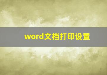 word文档打印设置