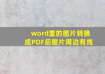 word里的图片转换成PDF后图片周边有线