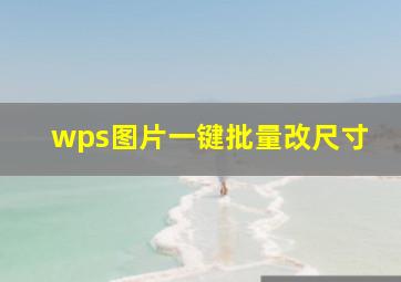 wps图片一键批量改尺寸