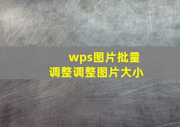 wps图片批量调整调整图片大小