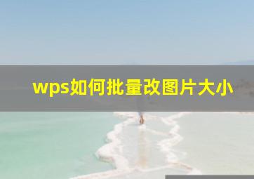 wps如何批量改图片大小