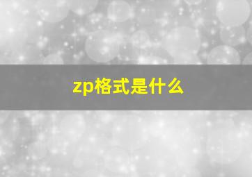 zp格式是什么