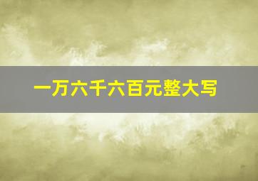 一万六千六百元整大写