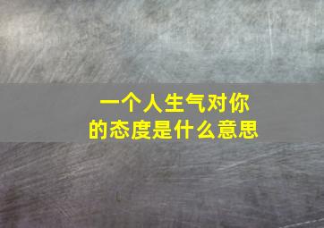 一个人生气对你的态度是什么意思