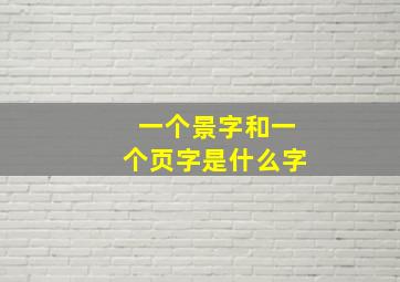 一个景字和一个页字是什么字