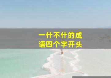 一什不什的成语四个字开头