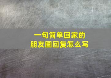 一句简单回家的朋友圈回复怎么写