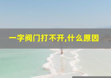 一字阀门打不开,什么原因