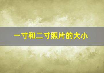 一寸和二寸照片的大小