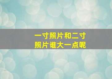 一寸照片和二寸照片谁大一点呢