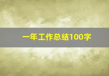 一年工作总结100字