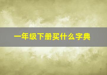 一年级下册买什么字典