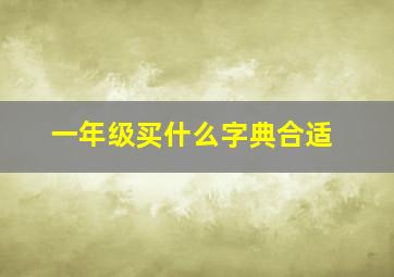 一年级买什么字典合适