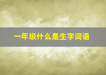 一年级什么是生字词语