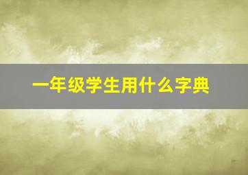 一年级学生用什么字典