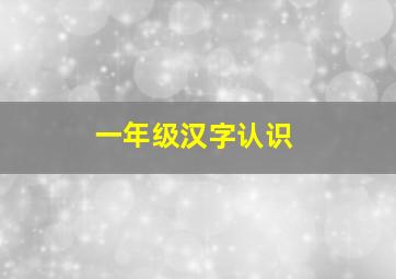 一年级汉字认识