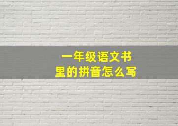 一年级语文书里的拼音怎么写