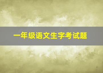 一年级语文生字考试题