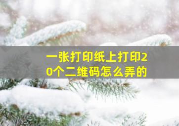 一张打印纸上打印20个二维码怎么弄的