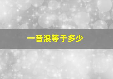 一音浪等于多少