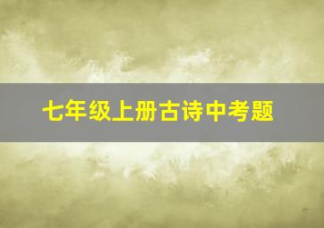 七年级上册古诗中考题