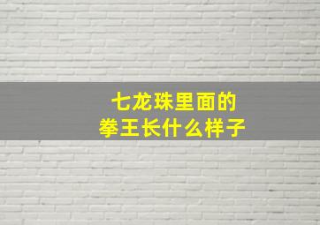 七龙珠里面的拳王长什么样子