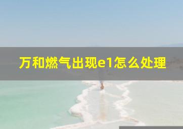 万和燃气出现e1怎么处理