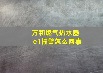 万和燃气热水器e1报警怎么回事