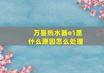 万喜热水器e1是什么原因怎么处理