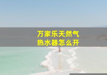 万家乐天然气热水器怎么开