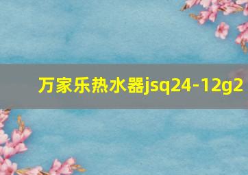 万家乐热水器jsq24-12g2