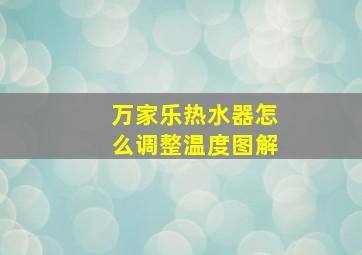 万家乐热水器怎么调整温度图解