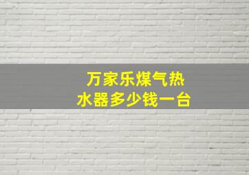 万家乐煤气热水器多少钱一台