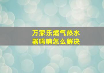 万家乐燃气热水器鸣响怎么解决