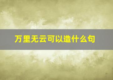 万里无云可以造什么句