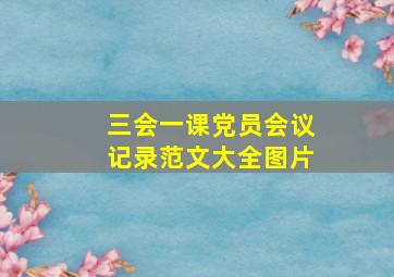 三会一课党员会议记录范文大全图片