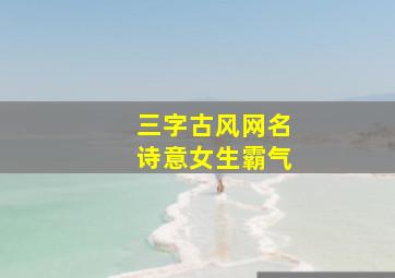 三字古风网名诗意女生霸气