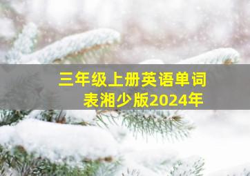 三年级上册英语单词表湘少版2024年