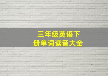 三年级英语下册单词读音大全