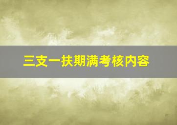 三支一扶期满考核内容