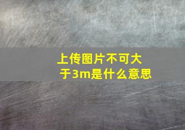 上传图片不可大于3m是什么意思