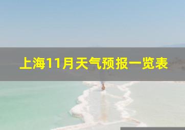 上海11月天气预报一览表