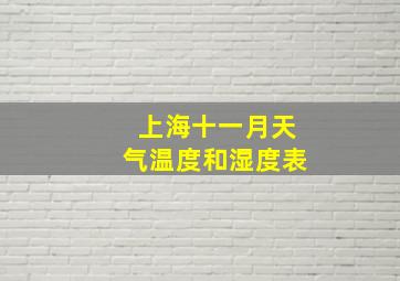 上海十一月天气温度和湿度表